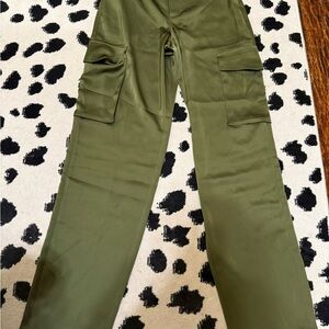 Good American High Rise Satin Cargo Pants